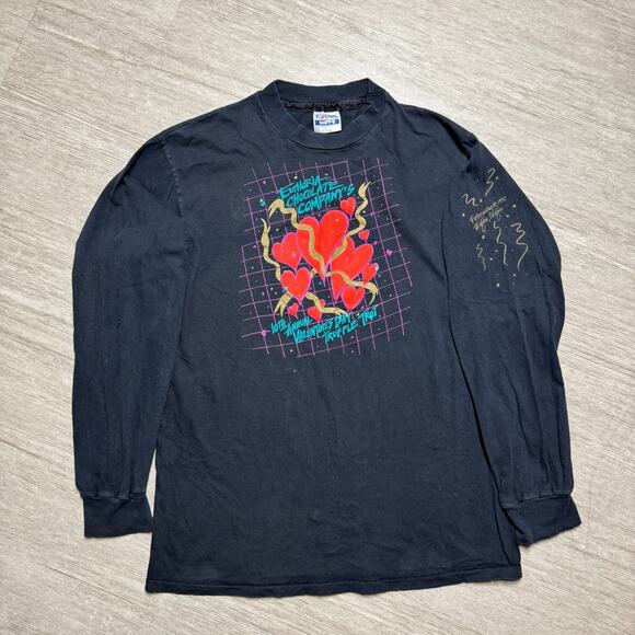 Vintage Euphoria Chocolate Company 90s Shirt L Hanes Valentines Day Eugene OR - Picture 1 of 8